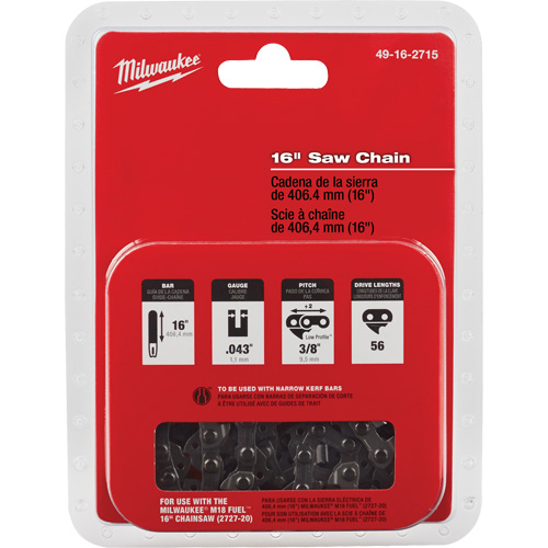 Chaîne de rechange pour scie de 16" M & M Nord Ouest Inc