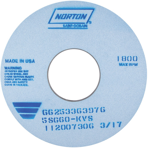 Tool Room Wheel, Type 01, Ceramic Alumina, 14" x 1" M & M Nord Ouest Inc