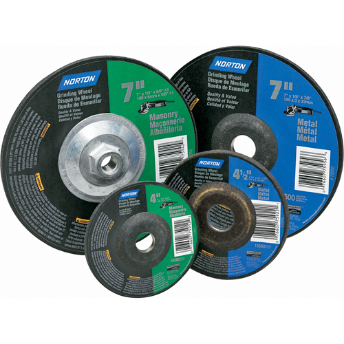Meules &agrave; moyeu d&eacute;port&eacute; Gemini, 4" x 1/4", Arbre 5/8", Oxyde d'aluminium, Type 27 M & M Nord Ouest Inc