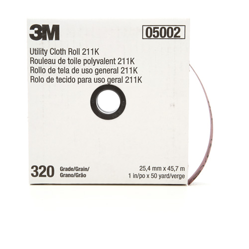 Utility Sanding Roll 211K, Aluminum Oxide, 1" W x 150' L, 320 Grit M & M Nord Ouest Inc