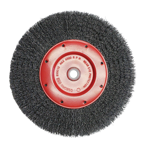 Brosses &eacute;conomiques &agrave; fils cr&ecirc;p&eacute;s - Face &eacute;troite, 6" dia., Fils 0.014, Arbre 2" M & M Nord Ouest Inc