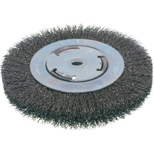 Economy Crimped Wire Wheel Brushes - Medium Face, 7" Dia., 0.014 Fill, 2" Arbor M & M Nord Ouest Inc
