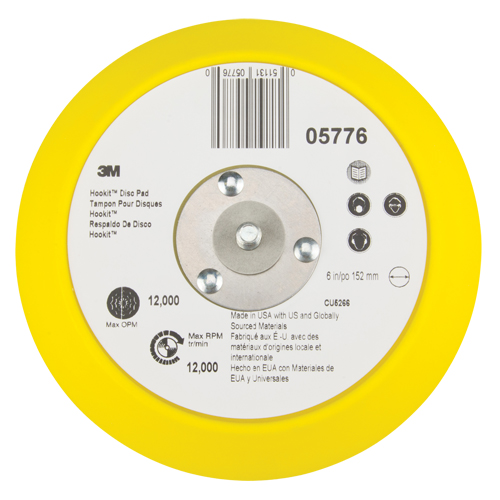 Hookit Disc Pad, 6" Dia. M & M Nord Ouest Inc