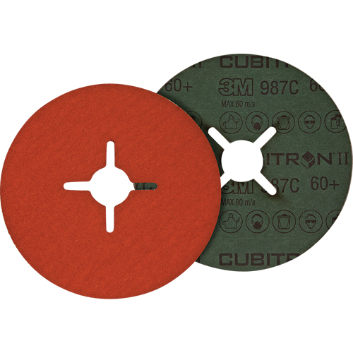 Cubitron II Fibre Discs - 987C, Ceramic Grain, 80+, 7" Dia x 7/8" Arbor M & M Nord Ouest Inc
