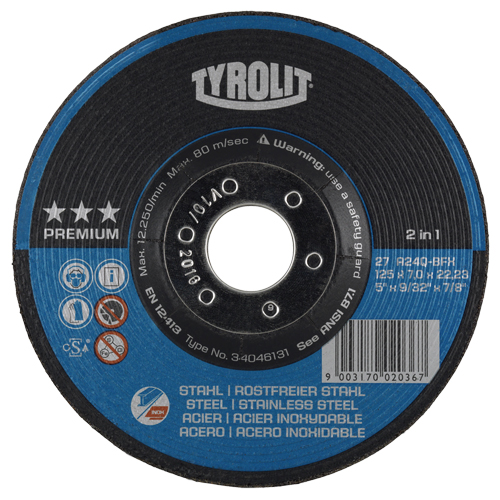 Grinding Wheel, 4-1/2" x 9/32", 7/8" Arbor, Type 27 M & M Nord Ouest Inc