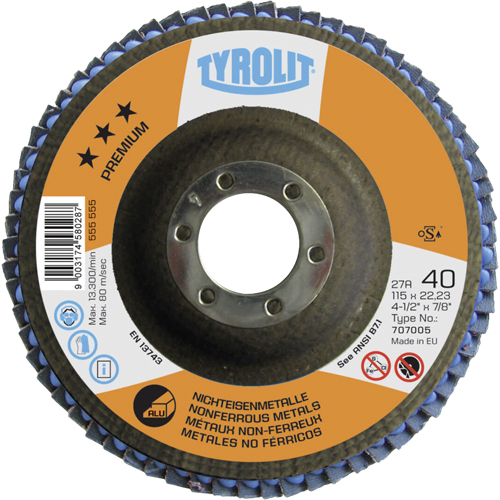Disque &agrave; lamelles en aluminium 5", 5" x 7/8", Type 29, Grain 40, C&eacute;ramique M & M Nord Ouest Inc