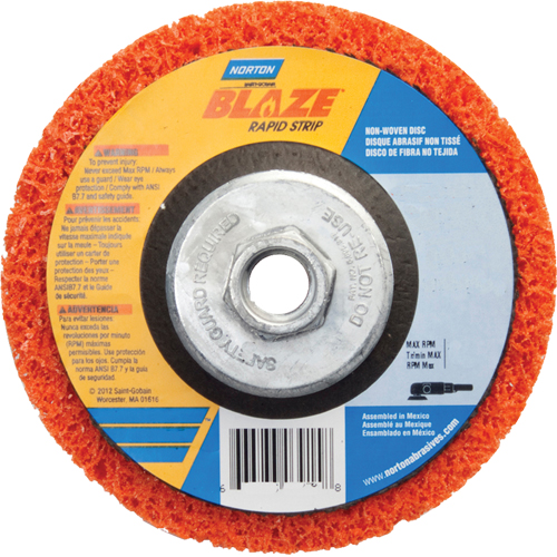 Blaze Rapid Strip Non-Woven Depressed Center Disc - 4-1/2", 4-1/2" Dia., Coarse Grit M & M Nord Ouest Inc