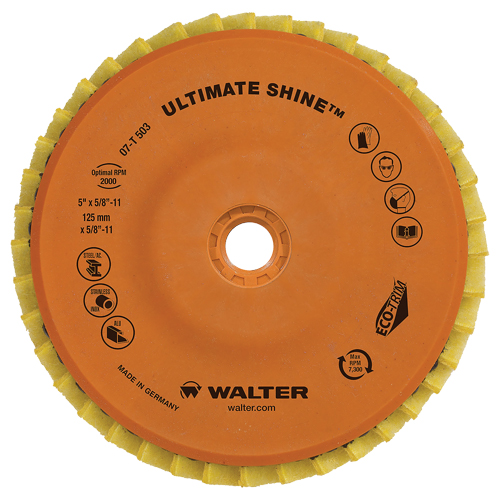 Ultimate Shine Flap Disc, 4-1/2" x 5/8"-11, Type 27, Very Fine Grit, Zirconium M & M Nord Ouest Inc