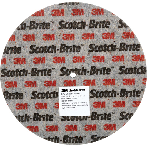 Meule unitaris&eacute;e EXL Scotch-Brite, 6" x 1/4", Arbre de 1/4", Grain de Fin, Carbure de silicium M & M Nord Ouest Inc