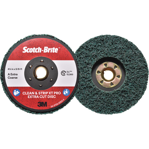 Disque extra coupe  Clean and Strip  XT Pro Scotch-Brite, 4-1/2" dia., Grain Extra grossier, Oxyde d'aluminium M & M Nord Ouest Inc