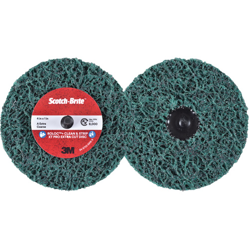Scotch-Brite Roloc+ Clean & Strip XT Pro Extra Cut Disc, 4" Dia., Extra Coarse Grit, Aluminum Oxide M & M Nord Ouest Inc