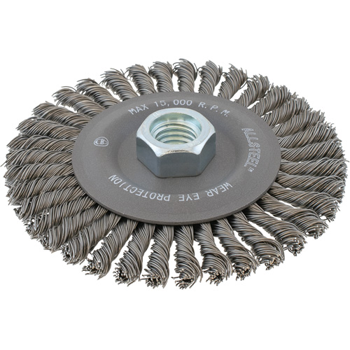 AllSteel Stringer Bead Wire Brush, 6" Dia., 0.02" Fill, 5/8"-11 Arbor, Steel M & M Nord Ouest Inc