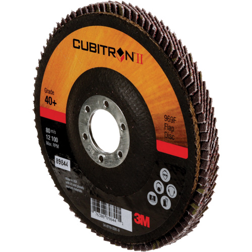 Cubitron II 969F Flap Disc, 5" x 7/8", Type 27, 40+ Grit, Ceramic M & M Nord Ouest Inc