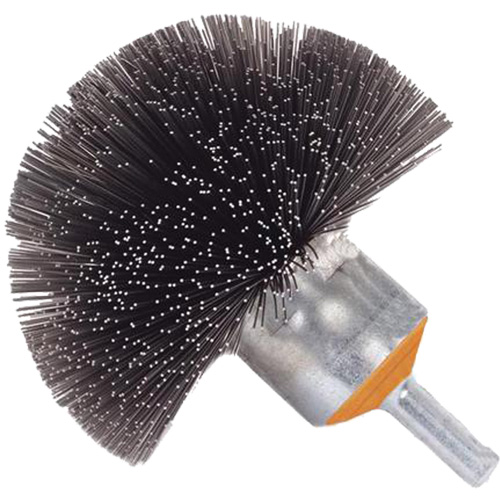 Brosse sph&eacute;rique mont&eacute;e &agrave; fils cr&ecirc;p&eacute;s, 1-1/2", Fils 0,008", Tige 1/4" M & M Nord Ouest Inc