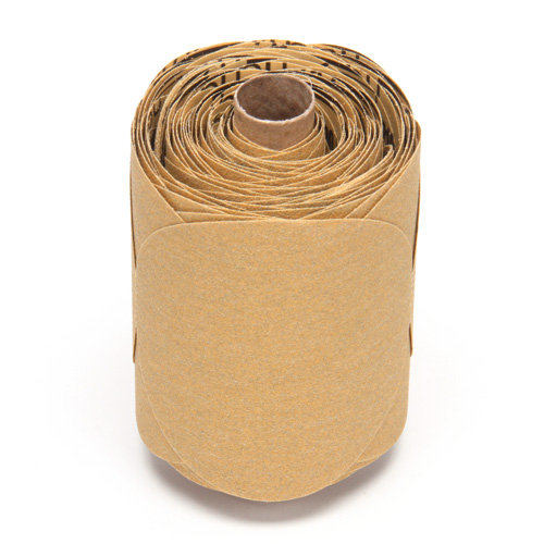 Disque abrasif dor&eacute; en rouleau de papier Stikit, 5" dia., Grain P220, Oxyde d'aluminium M & M Nord Ouest Inc