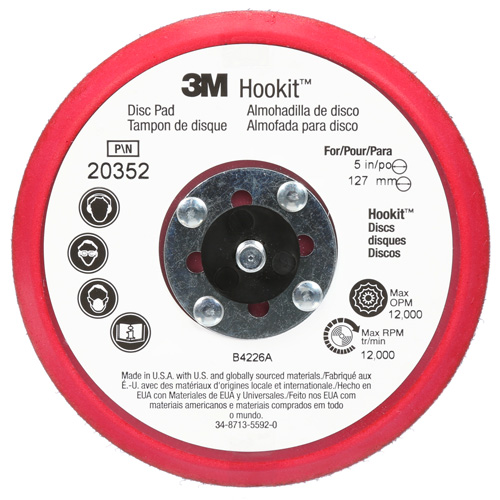 Tampon d'appoint &agrave; profil bas pour disque Hookit M & M Nord Ouest Inc