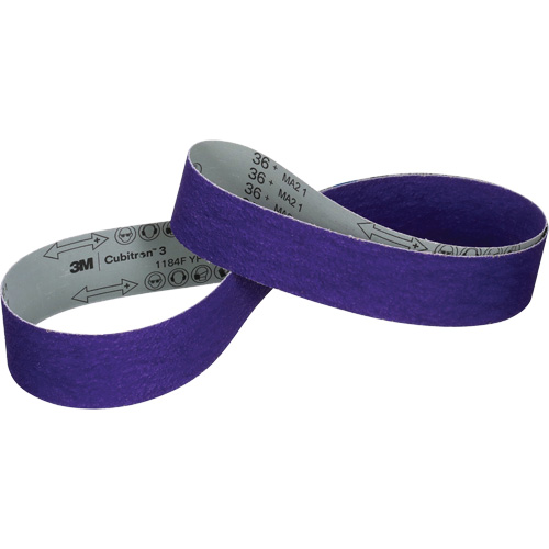 Courroie en toile Cubitron 3 1184F, 3/4" la x 18" lo, C&eacute;ramique, Grain 36+ M & M Nord Ouest Inc
