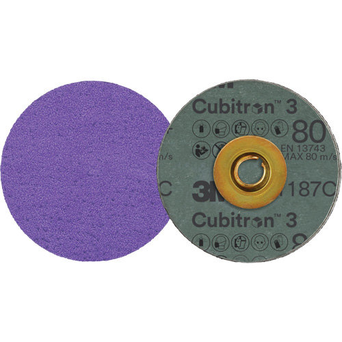 Cubitron 3 Roloc Fibre Disc, 3" Dia., 80+ Grit, Ceramic M & M Nord Ouest Inc