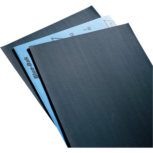 Papier abrasif en feuilles de papier - Feuilles de 9" x 11" &agrave; l'&eacute;preuve de l'eau Blue-Bak T414, 9" x 11", Grain 220, Carbure de silicium M & M Nord Ouest Inc