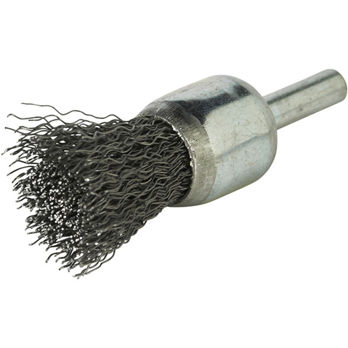 Brosse &agrave; fils cr&ecirc;p&eacute;s avec moyeu, 3/4", Fils 0,014", Tige 1/4" M & M Nord Ouest Inc