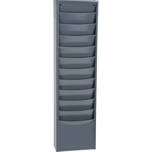 Literature Storage Racks, Stationary, 11 Slots, Steel, 9-3/4" W x 4-1/8" D x 36" H M & M Nord Ouest Inc