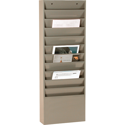 Literature Storage Racks, Stationary, 11 Slots, Steel, 13-1/4" W x 4-1/8" D x 36" H M & M Nord Ouest Inc