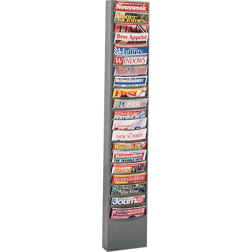 Literature Storage Racks, Stationary, 20 Slots, Steel, 13-1/8" W x 4-1/8" D x 58-1/2" H M & M Nord Ouest Inc