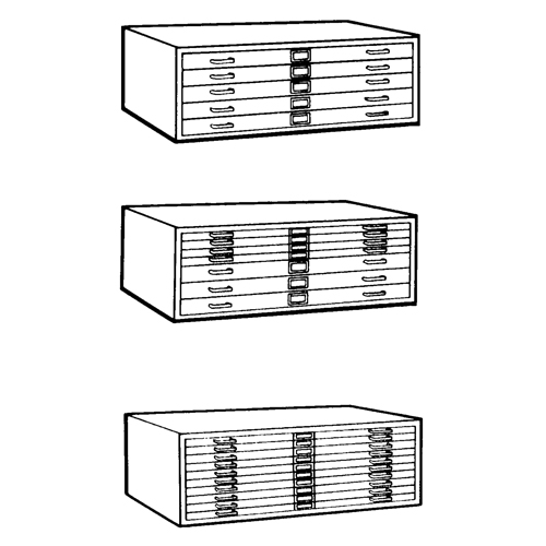 Steel Plan Files, 5 Drawers, 40-3/8" W x 29-3/8" D x 16-1/2" H M & M Nord Ouest Inc
