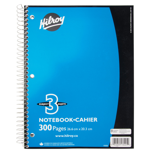 3 Subject Spiral Notebook M & M Nord Ouest Inc