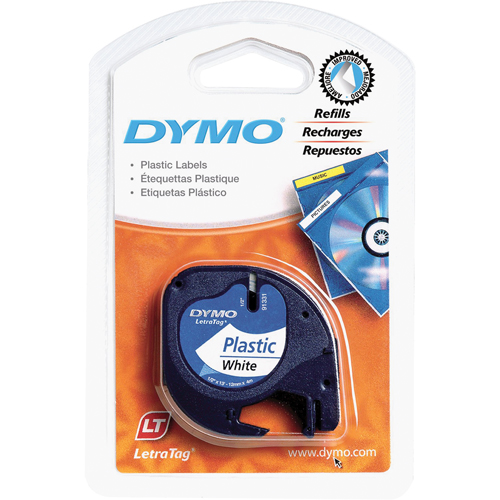 &eacute;tiquettes pour &eacute;tiqueteuse LetraTag Plus LT-100H, 12 mm x 13', Noir sur blanc M & M Nord Ouest Inc