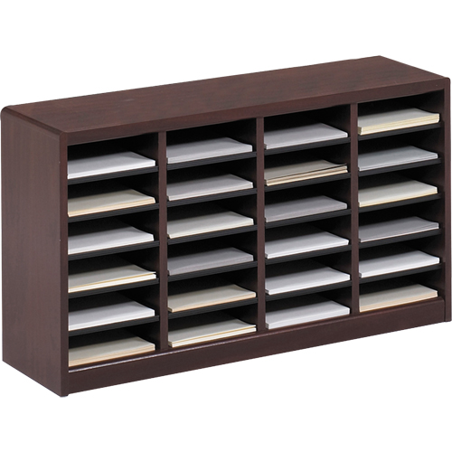 E-Z Stor&reg; Literature Organizer, Stationary, 24 Slots, Wood, 40" W x 11-3/4" D x 23" H M & M Nord Ouest Inc