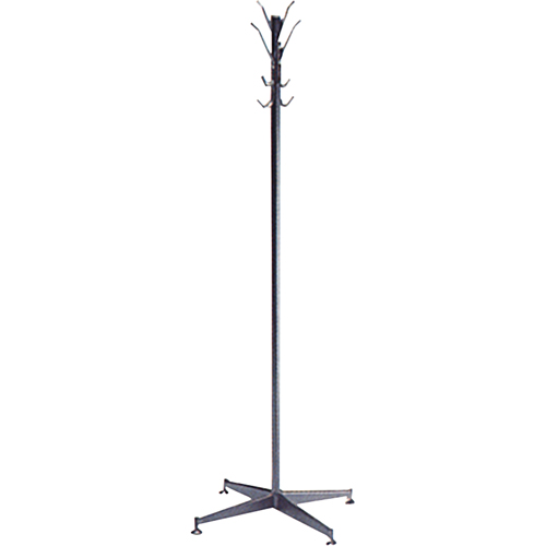 Coat Tree, 60" H, Steel, Black, 8 Hook(s) M & M Nord Ouest Inc