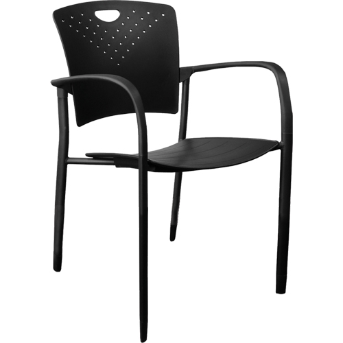 MaxX StaxX Stackable Chairs, Polypropylene, 17-1/4" High, 275 lbs. Capacity, Black M & M Nord Ouest Inc