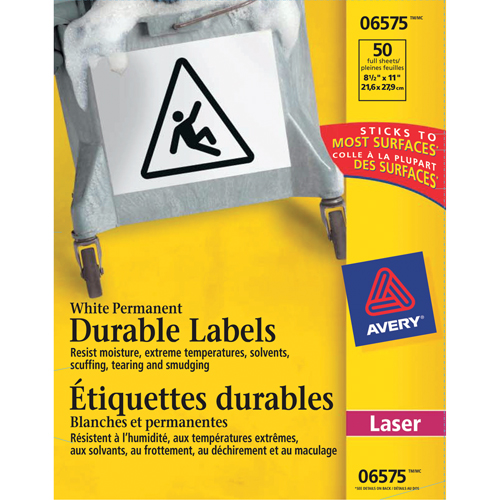 TrueBlock Labels, Polyester, 11" L x 8.5" H, White M & M Nord Ouest Inc