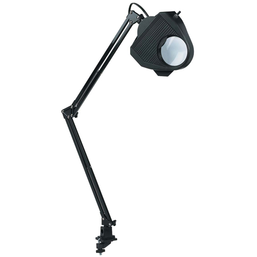 Lampe de travail avec loupe, 60 W, Fluorescent/Incandescente/DEL, Pince, Col 40", Noir M & M Nord Ouest Inc