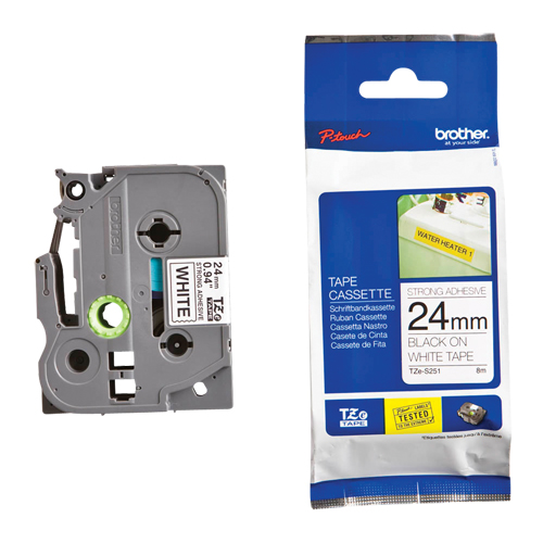 Ruban industriel lamin&eacute;, 24 mm x 13', Noir sur blanc M & M Nord Ouest Inc