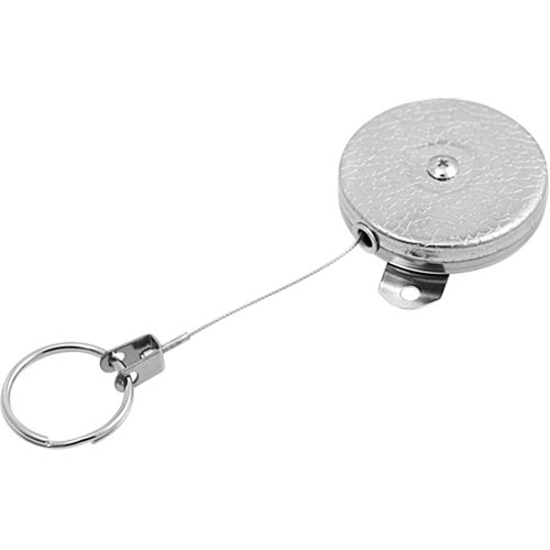 Self Retracting Key Chains, Chrome, 48" Cable, Mounting Bracket Attachment M & M Nord Ouest Inc