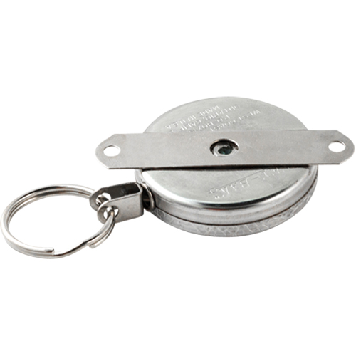 Self Retracting Key Chains, Chrome, 48" Cable, Mounting Bracket Attachment M & M Nord Ouest Inc