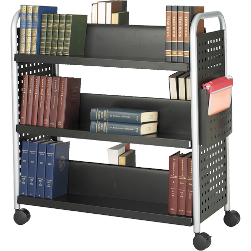 Scoot Book Carts, 200 lbs. Capacity, Black, 17-3/4" D x 41-1/4" L x 41-1/4" H, Steel M & M Nord Ouest Inc