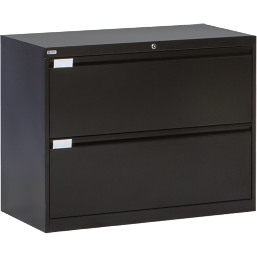 Lateral Filing Cabinet, Steel, 2 Drawers, 36" W x 18" D x 27-7/8" H, Black M & M Nord Ouest Inc