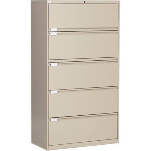 Classeur lat&eacute;ral, Acier, 5 tiroirs, 36" la x 18" p x 65-1/2" h, Beige M & M Nord Ouest Inc