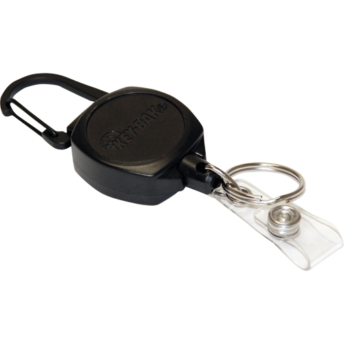 Self Retracting ID Badge and Key Reel, Zinc Alloy Metal, 24" Cable, Carabiner Attachment M & M Nord Ouest Inc