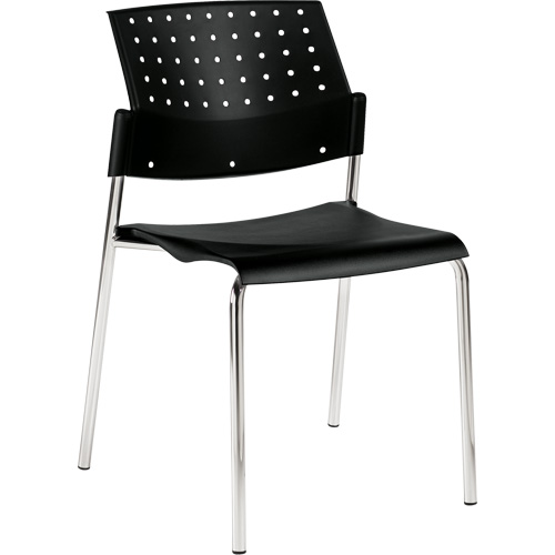 Armless Stacking Chair, Plastic, 33" High, 300 lbs. Capacity, Black M & M Nord Ouest Inc
