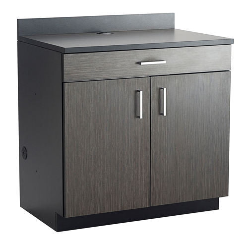 Modular Base Cabinet, Melamine, 39" H x 36" W x 25" D, Asian Night/Black M & M Nord Ouest Inc