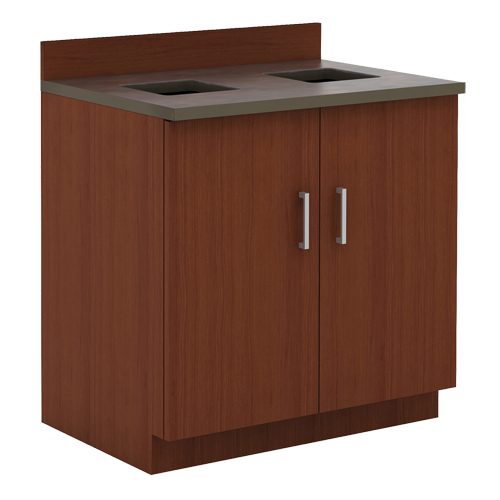 Modular Base Cabinet, Melamine, 39" H x 36" W x 25" D, Mahogany M & M Nord Ouest Inc