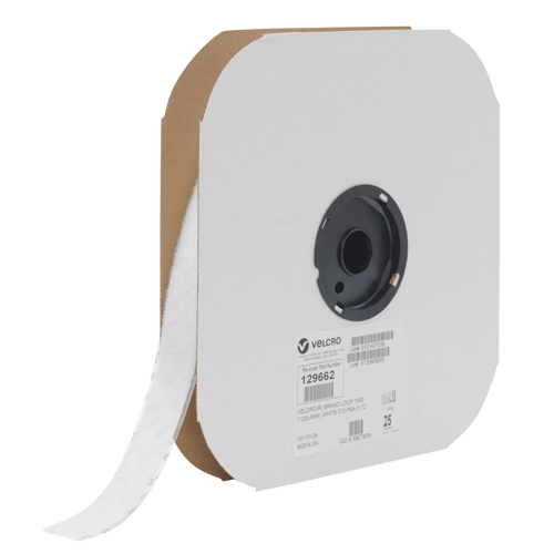 Ruban d'attaches, Boucle, 25 vg x 3/4", Cousu, Blanc M & M Nord Ouest Inc