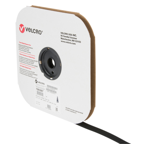 Ruban d'attaches, Crochet, 25 vg x 3/4", Cousu, Noir M & M Nord Ouest Inc