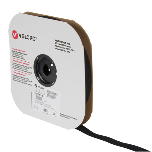 Ruban d'attaches, Boucle, 25 vg x 1", Cousu, Noir M & M Nord Ouest Inc