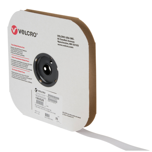 Ruban d'attaches, Crochet, 25 vg x 1", Cousu, Blanc M & M Nord Ouest Inc