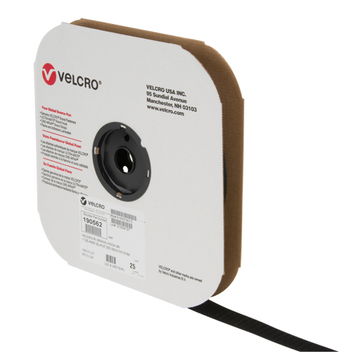 Ruban d'attaches, Crochet, 25 vg x 1", Cousu, Noir M & M Nord Ouest Inc